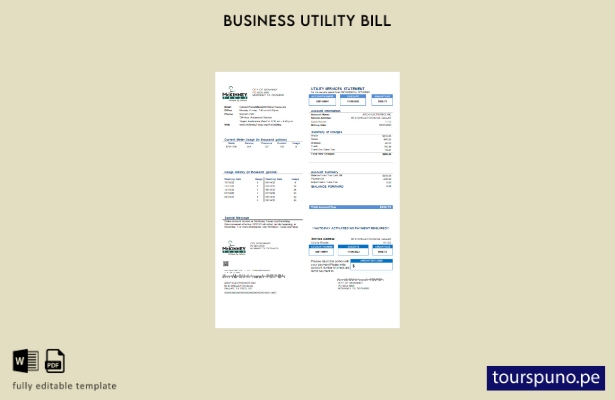 Plantilla de factura comercial de servicios públicos de la ciudad de McKinney li